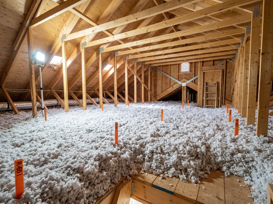 Attic after insulation