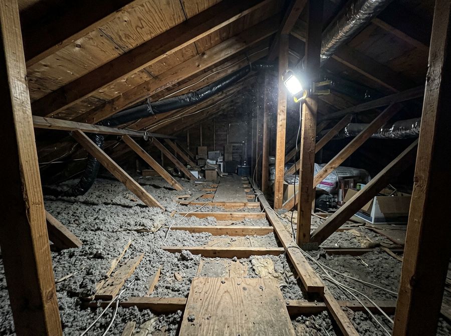 Attic before insulation