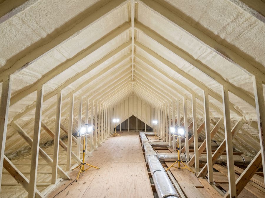 Attic after spray foam