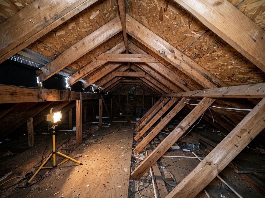 Attic before spray foam